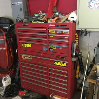 Red Tool Chest with Stickers and Supplies - Jackofalltrades70 from Clarks Summit, Pa