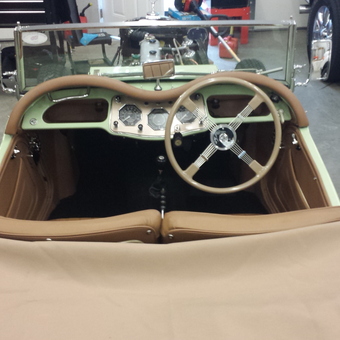 Classic Car Interior with Tan Upholstery and Tool Chest - DOUG from KNOXVILLE, TN