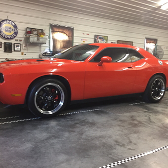 Classic Car Garage with Wall Signs and Floor Tiles - Landspeedracer from Tallapoosa, Ga.