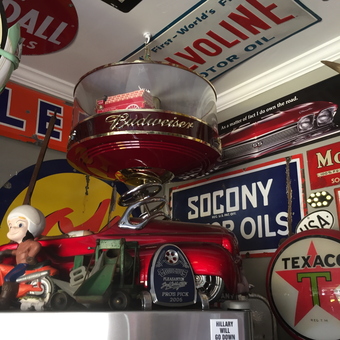 Vintage Garage Signs, Budweiser Lamp, and Collectibles - The kid from Pleasanton, CA