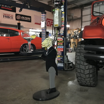 Classic Garage with Car Lift and Novelty Butler - Hyde Von Hitchcock from Owings, Md
