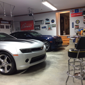 Chevy Camaros, Retro Bar Stools, and Wall Signs - Carol from Copley, Ohio