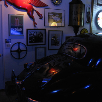 Classic Car Garage with Neon Signs and Wall Decor - taosman from Waterford, ct.