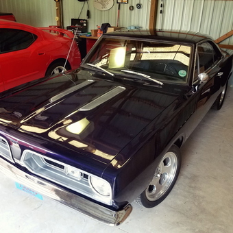 Classic Black Muscle Car and Red Sedan in Garage - Pete from Fort Belvoir, VA