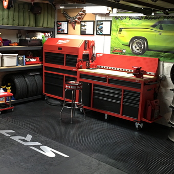 Organized garage with tool chests and storage shelves - Where The *itch sleeps from Brooklyn, New York
