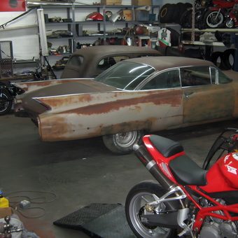 Classic Car Restoration Garage with Motorcycles - Ducati Tom from Mesa, AZ