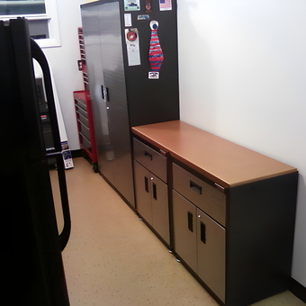 Garage cabinets and workbench with tool storage - Bill from Warrington, PA