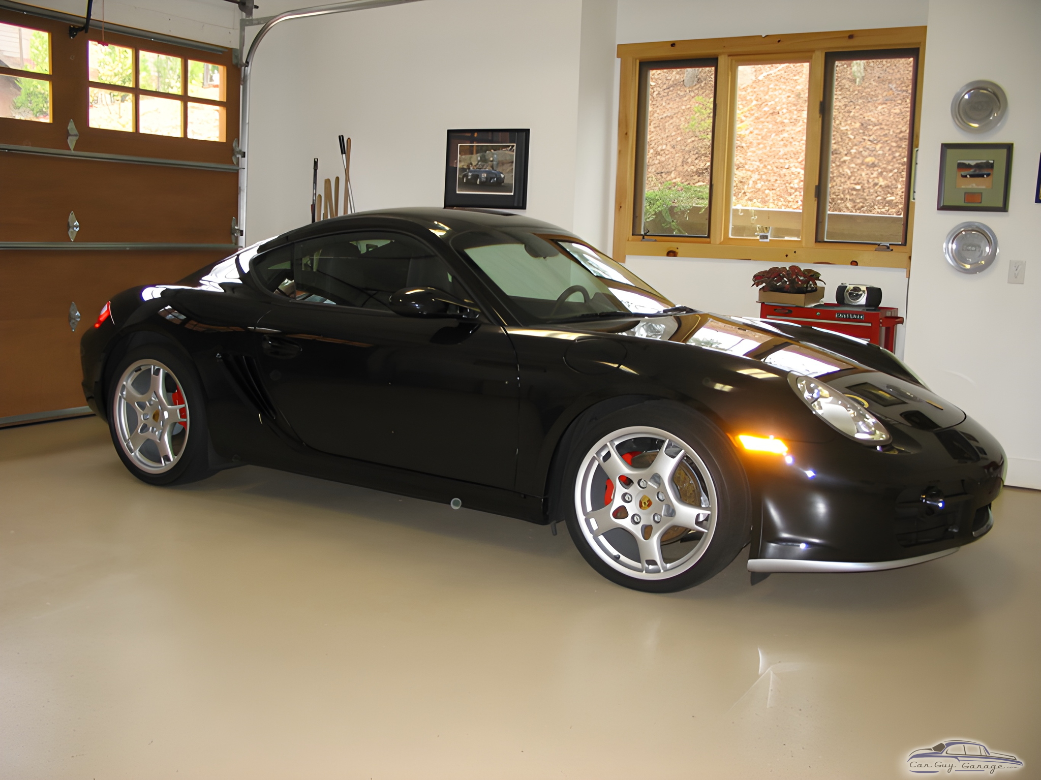Clean Garage with Black Sports Car and Wall Decor - Jerry from Morganton, NC