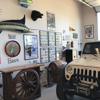 Rustic Garage Decor With Jeep and Barrels - weenie from PRESCOTT, AZ