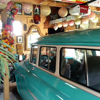 Vintage Decor Garage with Classic Car and Tiki Accents - Tiki Deluxe from Lafayette, IN