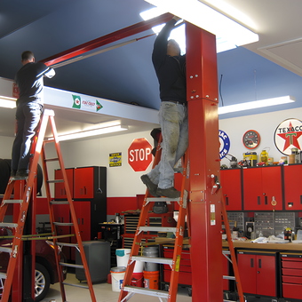 Red Tool Cabinets and Car Lift Installation - Perry from Woodbury, NY