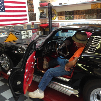 Classic Corvette, Vintage Signs, and Lift in Garage - Sallyboy's Garage from Staten Island, N.Y