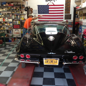 Classic Corvette, Tools, and Decor in Organized Garage - Sallyboy's Garage from Staten Island, N.Y