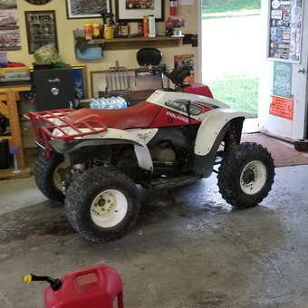 ATV with Gas Can in Decorated Garage - Brian from Roanoke, IN