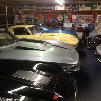 Classic Corvette Garage with Wall Decor and License Plates - Phil's from Smithtown, New York