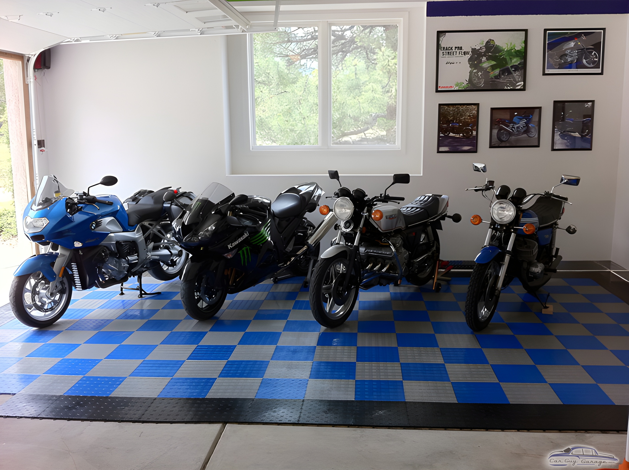 Motorcycle Collection on Checkered Garage Flooring - Dr Norad from Colorado Springs, CO
