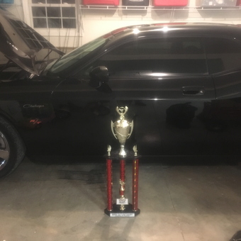 Black Dodge Challenger R/T with Trophy in Garage - Brian from Nashport, Ohio