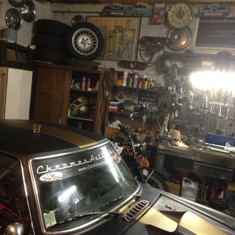 Classic Car Garage with Tools and Parts Display - Thierry Chave from TALENCE, France