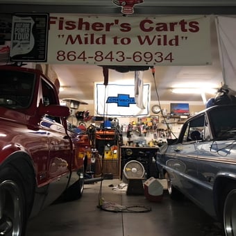 Classic Car Garage with Tools and Chevrolet Sign - Andy Fisher from Liberty, SC