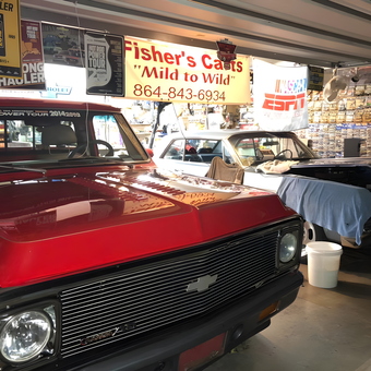 Classic Chevy Trucks and Car Collection in Garage - Andy Fisher from Liberty, SC