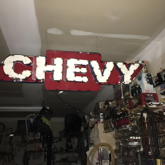 Chevy Garage Sign and Diecast Car Display - Andy Fisher from Liberty, SC