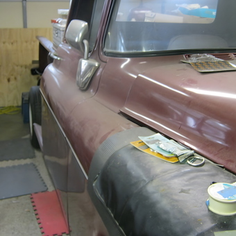 Classic truck in organized garage workspace - curious Plum from Clearwater, Fl