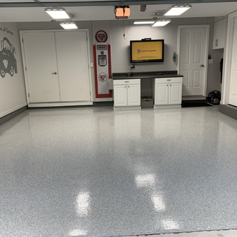 Epoxy Garage Floor and Storage Cabinets - Jim from Fairfax, VA