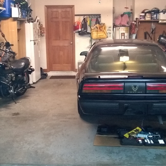 Organized Garage with Pontiac, Motorcycle, Tools - Cranesroost from Orlando, FL