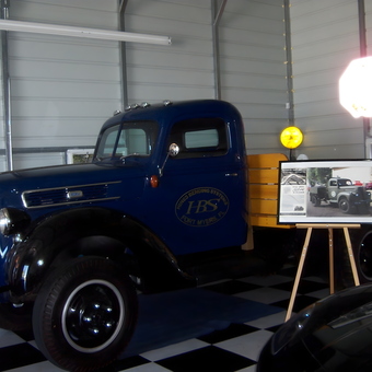 Classic Blue Truck, Vintage Gas Pump, Checker Floor - HINZEE from Fort Myers, Florida