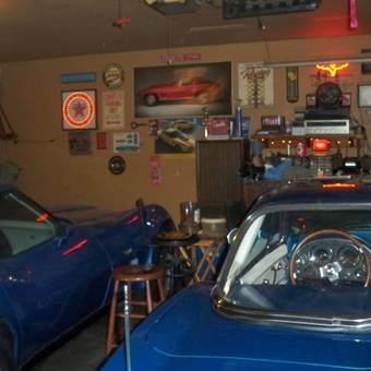 Classic Corvette Garage with Neon Signs and Wall Decor - Jack from Huntersville, NC