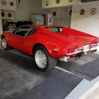 Red Classic Sports Car in Vintage Decor Garage - Rex from Lebanon, Indiana