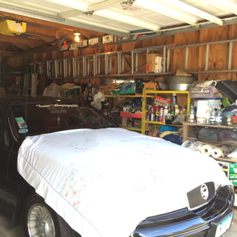 Organized Garage with Car, Ladders, and Shelving - Snuffy from Berwyn, Il