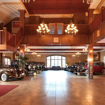 Classic Car Display with Chandeliers and Wood Decor - Steve from London, Ontario