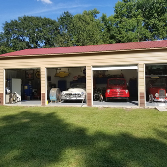 Classic Car Garage with Retro Decor and Signs - Jim Varnell from Black Creek, North Carolina