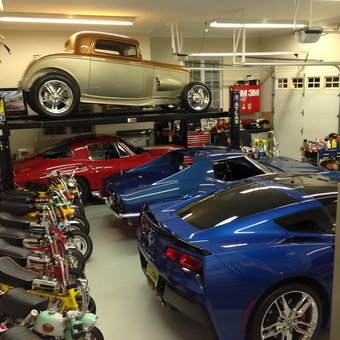 Classic Cars, Motorcycles, and Lift in Organized Garage - Scott Mc Niece from Myrtle Beach, South Carolina