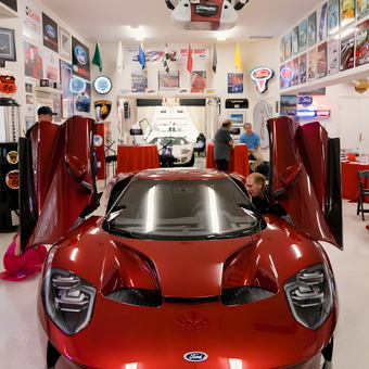 Ford GT in custom garage with signs and decor - Ford GT from Fresno, CA