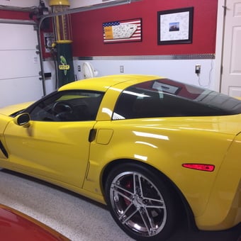 Yellow Corvette in Clean Garage with Decor - Joe S. from North Richland Hills, Texas