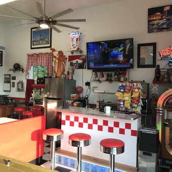 Retro Diner Garage with Neon Signs and Jukebox - Life's love. from Punta Gorda, Florida