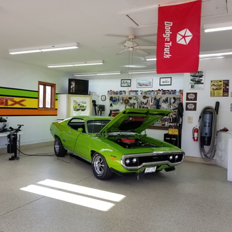 Classic Car, Wall Art, Tools, and Vacuum in Jerry's Garage from Trevor, WI