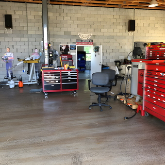 Organized Garage with Red Tool Chests and Workbenches - STAFFORD from VERO BEACH, FL