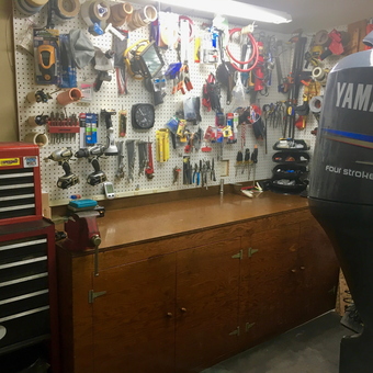 Organized Garage Workbench with Pegboard Tools and Tool Chest - Bob from Richmond Hill, GA