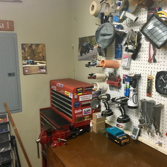 Organized Garage Workbench With Tools and Storage - Bob from Richmond Hill, GA