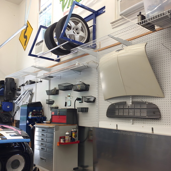 Organized Garage with Wall Storage and Tire Rack - Craig H from Charlotte, NC