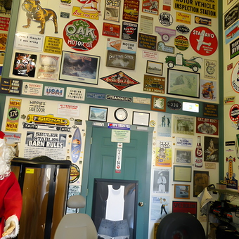 Garage Wall Decor with Vintage Signs and Memorabilia - Cliff from Titusville, FL