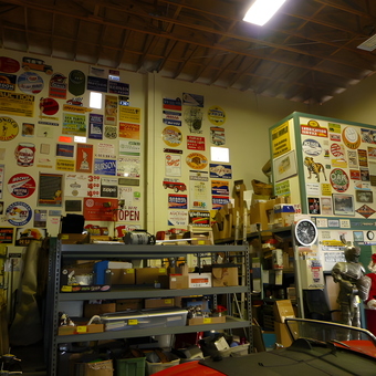 Garage Filled with Vintage Signs and Shelving - Cliff from Titusville, FL
