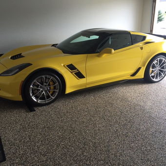 Yellow Corvette on Epoxy Garage Floor - Mickey from Youngstown, OH
