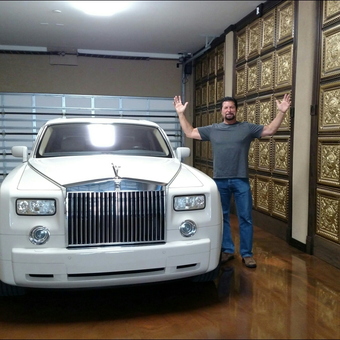 Luxury Garage With Gold Wall Panels and Rolls Royce - JOE from North Myrtle Beach, SC