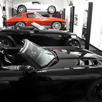 Luxury Cars and Car Lifts in Organized Garage - David from Miami, FL
