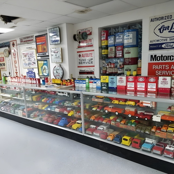 Vintage Ford Garage Decor and Collectibles Display - The Ford Garage from nitro, WV