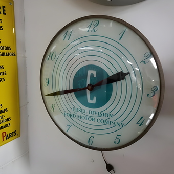 Vintage Edsel Division Ford Clock and Parts Sign - The Ford Garage from nitro, WV
